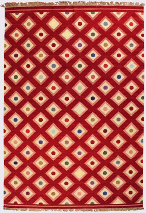 KILIM DIAMONDS PINK AND RED