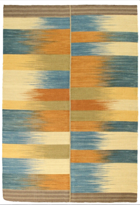 KILIM TWISTED PETROL RUST